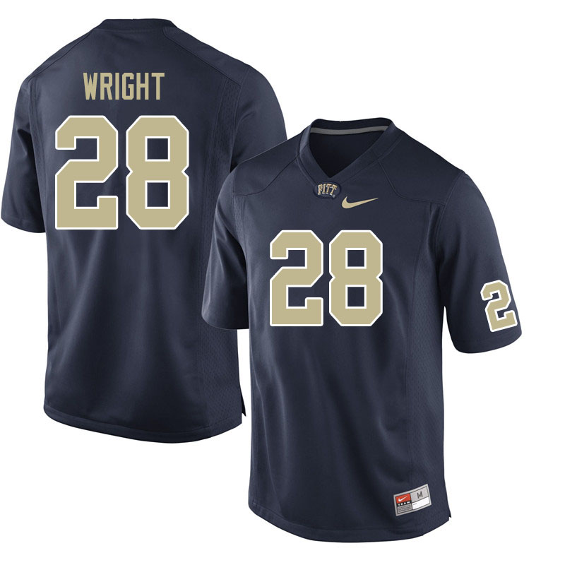 Men #28 Kyi Wright Pitt Panthers College Football Jerseys Sale-Navy
